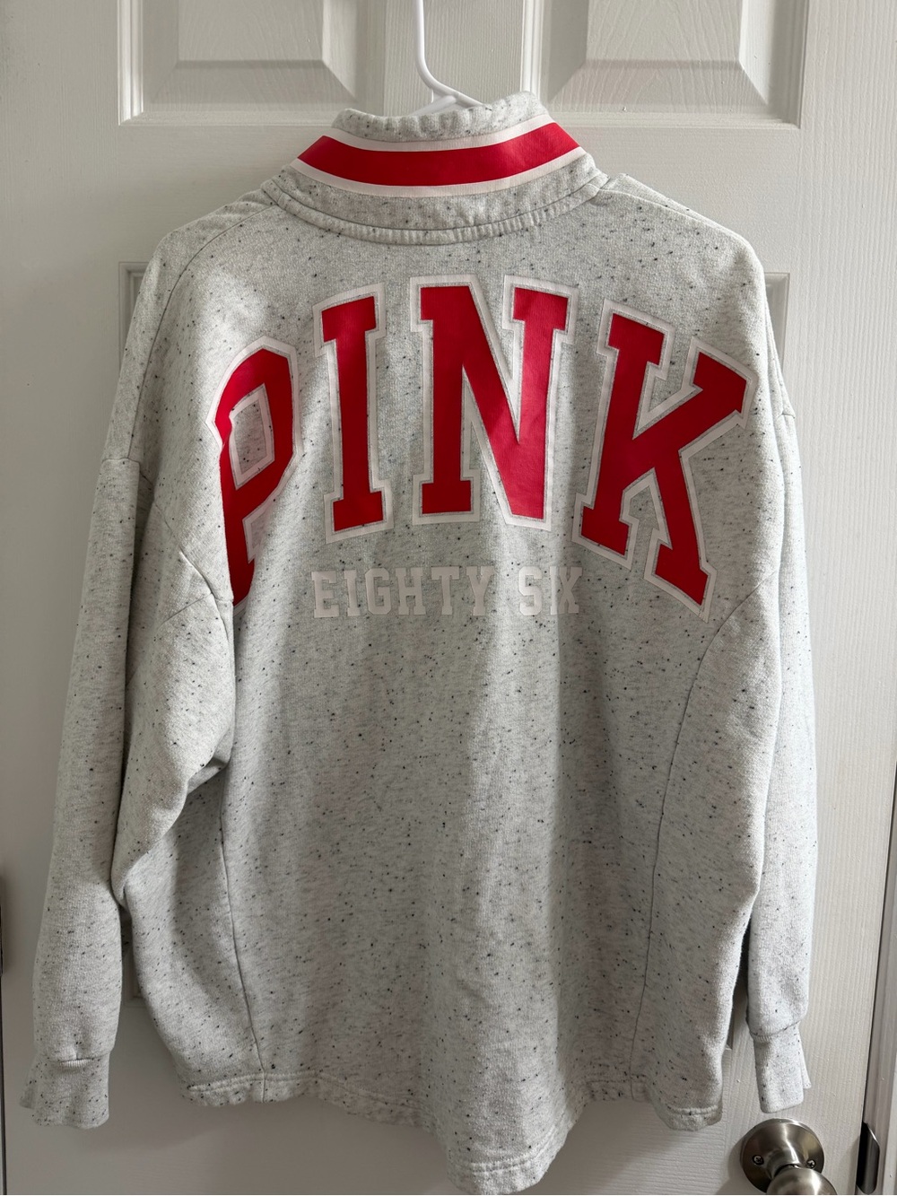PINK Victoria's Secret Y2K 2000s Gray Varsity Sweatshirt -Medium M